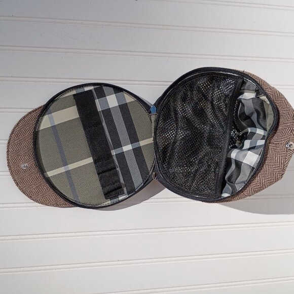 Men's Peaky Cap Tweed Wash Bag Zip Travel Toiletry Bag Blinders Style Hat Case - Picture 6 of 11